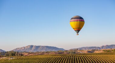 Marriage proposal hot air balloon