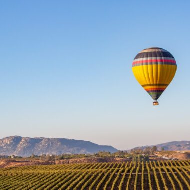 Marriage proposal hot air balloon