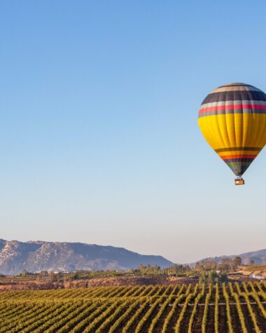 Marriage proposal hot air balloon